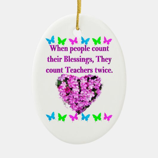 ROZE BLOEMEN LERAAR ONTWERP KERAMISCH ORNAMENT (Voorkant)