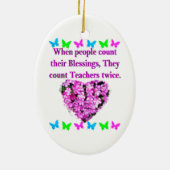 ROZE BLOEMEN LERAAR ONTWERP KERAMISCH ORNAMENT (Achterkant)