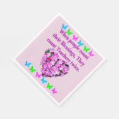ROZE BLOEMEN LERAAR ONTWERP SERVETTEN (Hoek)