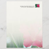Roze Bloemen Letterhead Briefhoofd (Voorkant)