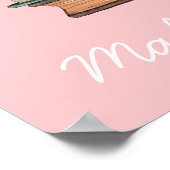 Roze bloemen lezen boek schattig poster kinder kam (Hoek)