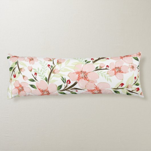 Roze bloemen lichaamskussen (Achterkant)