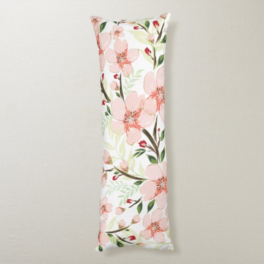 Roze bloemen lichaamskussen (Achterkant (Verticaal))