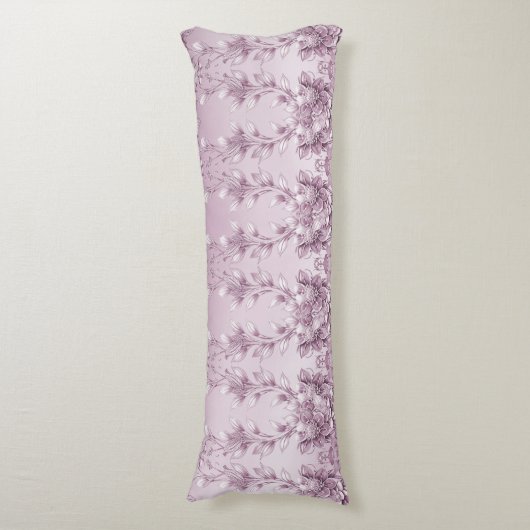 Roze Bloemen Lichaamskussen (Voorkant Verticaal)