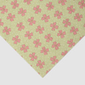 Roze bloemen Licht Groene Polka Dot  Tissuepapier (Detail)