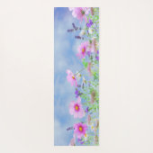 Roze Bloemen Lichtblauwe Sky Spring Yogamat (Achterkant)