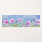 Roze Bloemen Lichtblauwe Sky Spring Yogamat (Voorkant (horizontaal))