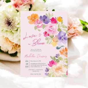 Roze Bloemen Liefde in bloei Zomer vrijgezellenfee Kaart