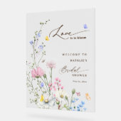 Roze Bloemen Liefde in Bloom Vrijgezellenfeest Fro Acryl Bord (Hoek)