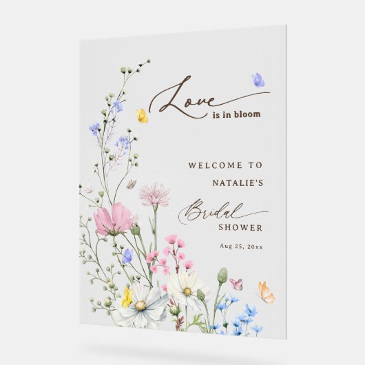 Roze Bloemen Liefde in Bloom Vrijgezellenfeest Fro Acryl Bord (Hoek)