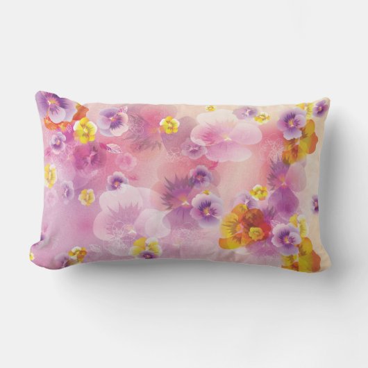 Roze bloemen liefde - Pillow Kussen (Voorkant)