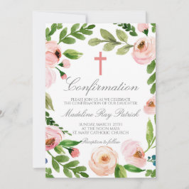 Roze Bloemen Lijst Bevestiging Kaart