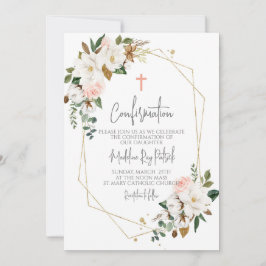 Roze Bloemen Lijst Bevestiging Kaart