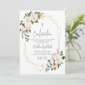 Roze Bloemen Lijst Bevestiging Kaart (Staand voorkant)