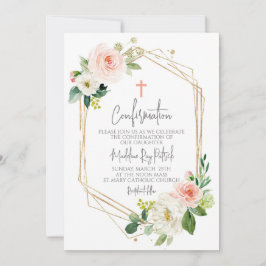 Roze Bloemen Lijst Bevestiging Kaart