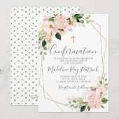 Roze Bloemen Lijst Bevestiging Kaart (Voorkant / Achterkant)