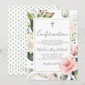 Roze Bloemen Lijst Bevestiging Kaart (Voorkant / Achterkant)