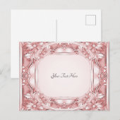 Roze Bloemen Lijst Briefkaart (Voorkant / Achterkant)