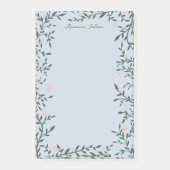 Roze Bloemen Lijst CUSTOM NAAM Notitieblok Post-it® Notes (Voorkant)