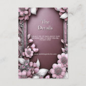 Roze Bloemen Lijst Detail Behuizing Kaart (Voorkant)