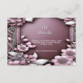 Roze Bloemen Lijst Detail Behuizing Kaart (Voorkant)