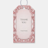 Roze Bloemen Lijst Gift Label Cadeaulabel (Voorkant)
