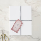 Roze Bloemen Lijst Gift Label Cadeaulabel (Met Touw)