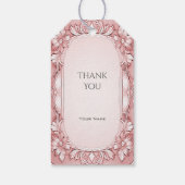 Roze Bloemen Lijst Gift Label Cadeaulabel (Achterkant)