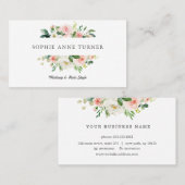 Roze Bloemen Lijst Make-up Artiest Haarstijl Visitekaartje (Voorkant / Achterkant)