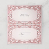 Roze Bloemen Lijst Place Card Plaatskaartje (Buitenkant ongevouwen)