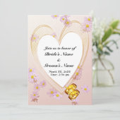 Roze bloemen, Lijst van het hart, repetitie van ha Kaart (Staand voorkant)