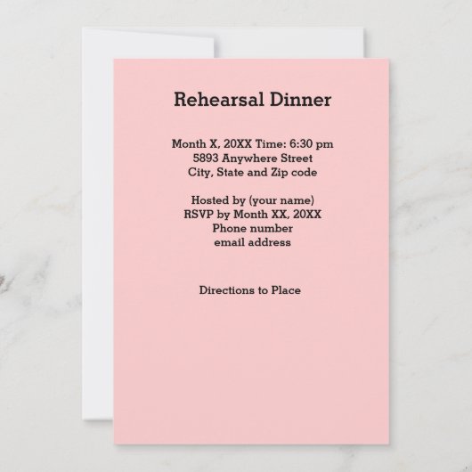 Roze bloemen, Lijst van het hart, repetitie van ha Kaart (Achterkant)