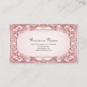 Roze Bloemen Lijst Visitekaartje (Achterkant)