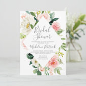 Roze Bloemen Lijst Vrijgezellenfeest Kaart (Staand voorkant)