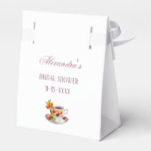 Roze Bloemen Lila Whimsical Tea Vrijgezellenfeest Bedankdoosjes (Achterkant)