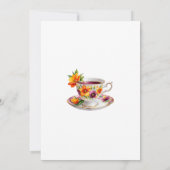 Roze Bloemen Lila Whimsical Tea Vrijgezellenfeest Kaart (Achterkant)