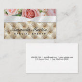 Roze bloemen | Lint | bekleed Visitekaartje (Voorkant / Achterkant)