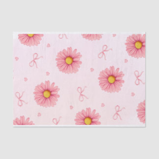 Roze bloemen, linten en harten tissuepapier