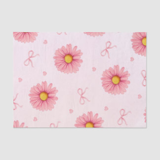 Roze bloemen, linten en harten tissuepapier