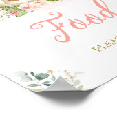 Roze Bloemen Little Bunny Baby shower Eten Poster (Hoek)