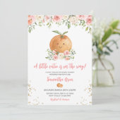 Roze Bloemen Little Cutie Baby shower Kaart (Staand voorkant)