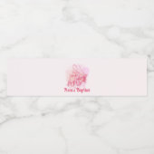 Roze Bloemen Maagd Maria Jezus Aangepaste Doop Waterfles Etiket (Enkel label)