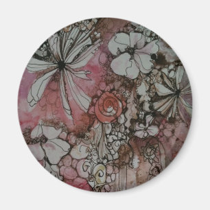 roze bloemen magneet
