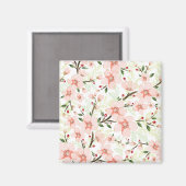 Roze bloemen magneet (Voorkant / Achterkant)