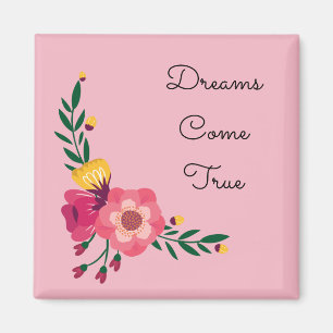 Roze Bloemen Magneet