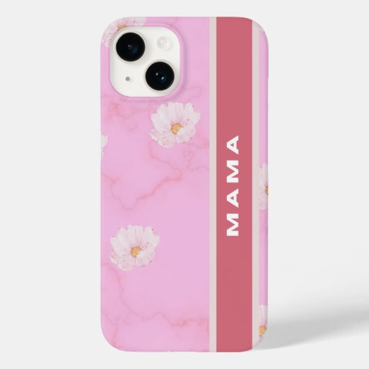 Roze Bloemen "Mama" Telefoonhoesje Case-Mate iPhone Case (Achterkant)