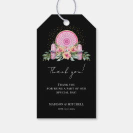 Roze Bloemen Mandala Kristallen Metafysische Bruil Cadeaulabel