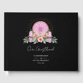 Roze Bloemen Mandala Kristallen Metafysische Bruil Gastenboek