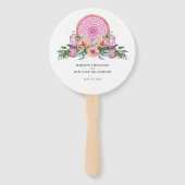 Roze Bloemen Mandala Kristallen Metafysische Bruil Handwaaier (Voorkant)