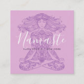 Roze bloemen mandala meditatie yoga instructeur vierkante visitekaartje (Voorkant)